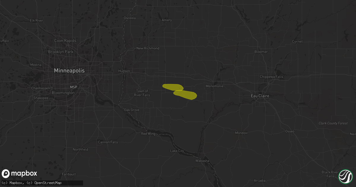 Hail map in Spring Valley, WI on June 28, 2023