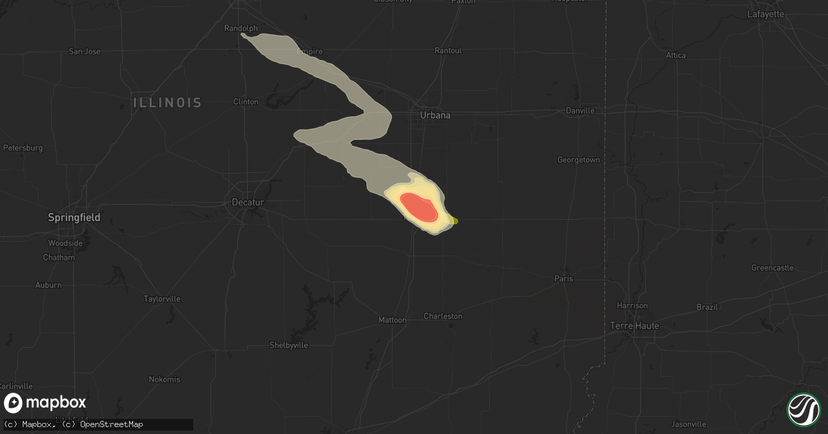 Hail map in Tuscola, IL on June 28, 2023