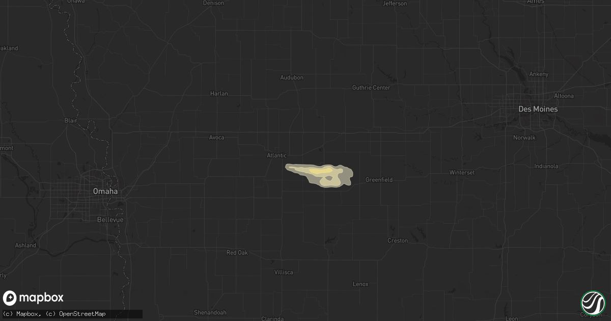Hail map in Wiota, IA on June 28, 2023