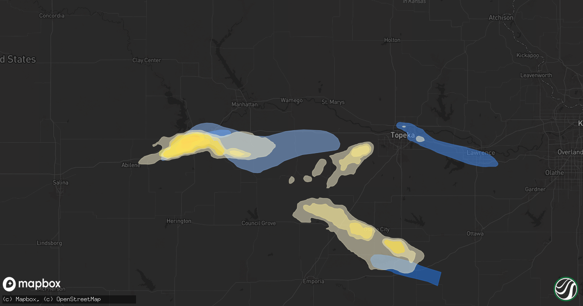Hail map in Alma, KS on June 28, 2024