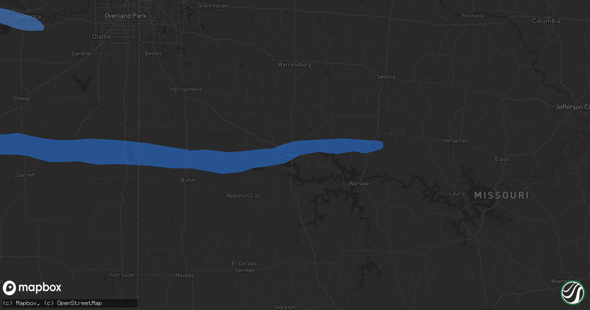 Hail map in Clinton, MO on June 28, 2024