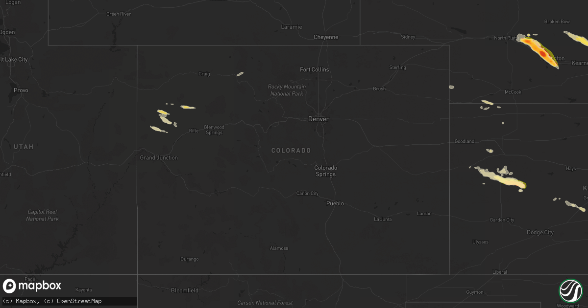Hail map in Colorado on June 28, 2024