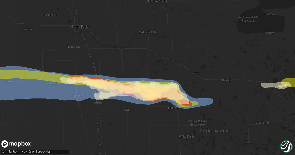 Hail map in Fertile, MN on June 28, 2024