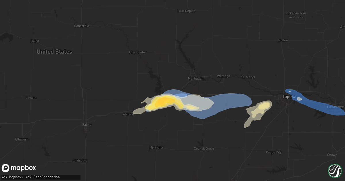 Hail map in Fort Riley, KS on June 28, 2024