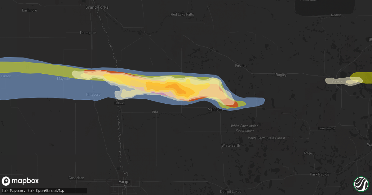 Hail map in Gary, MN on June 28, 2024