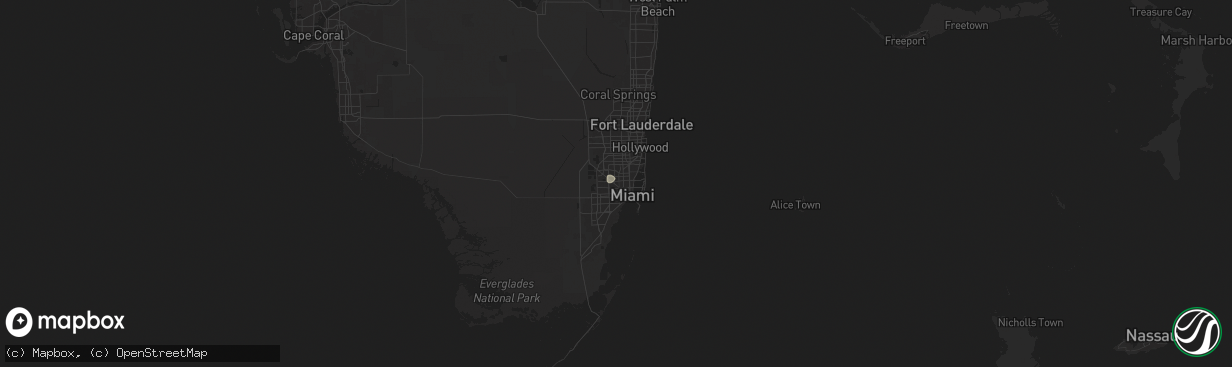 Hail map in Hialeah, FL on June 28, 2024