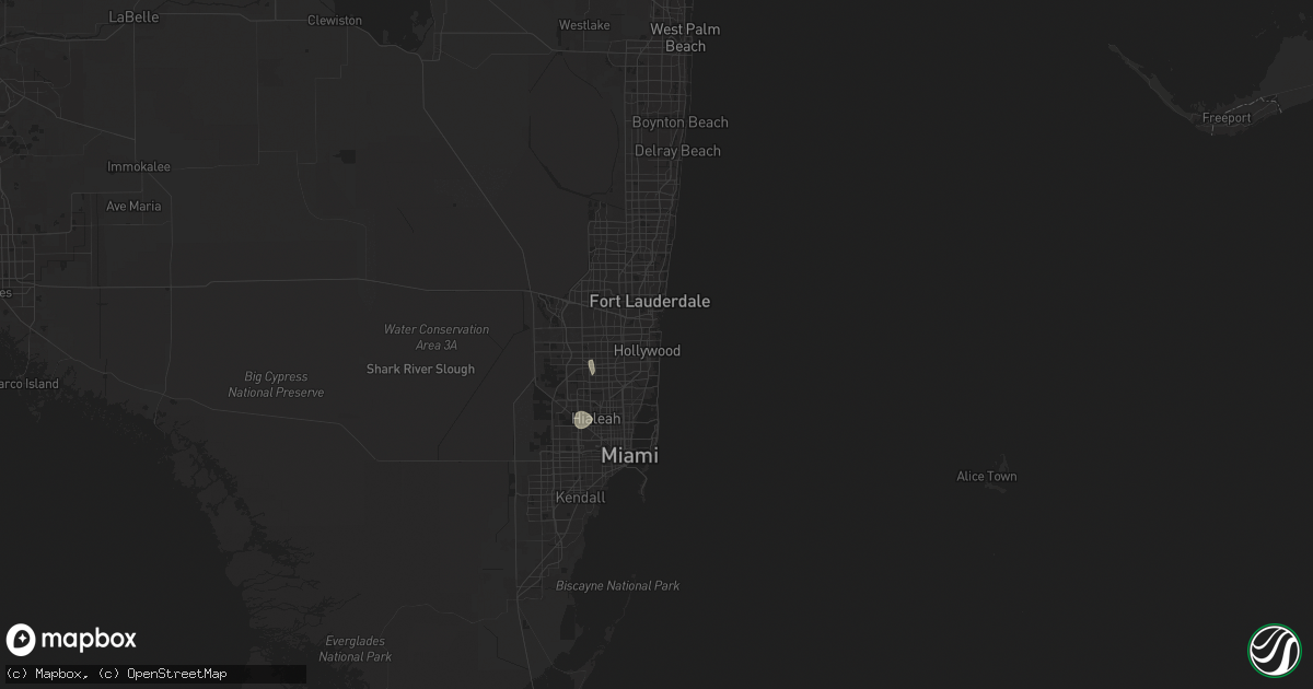 Hail map in Hollywood, FL on June 28, 2024