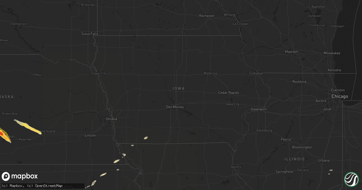 Hail map in Iowa on June 28, 2024