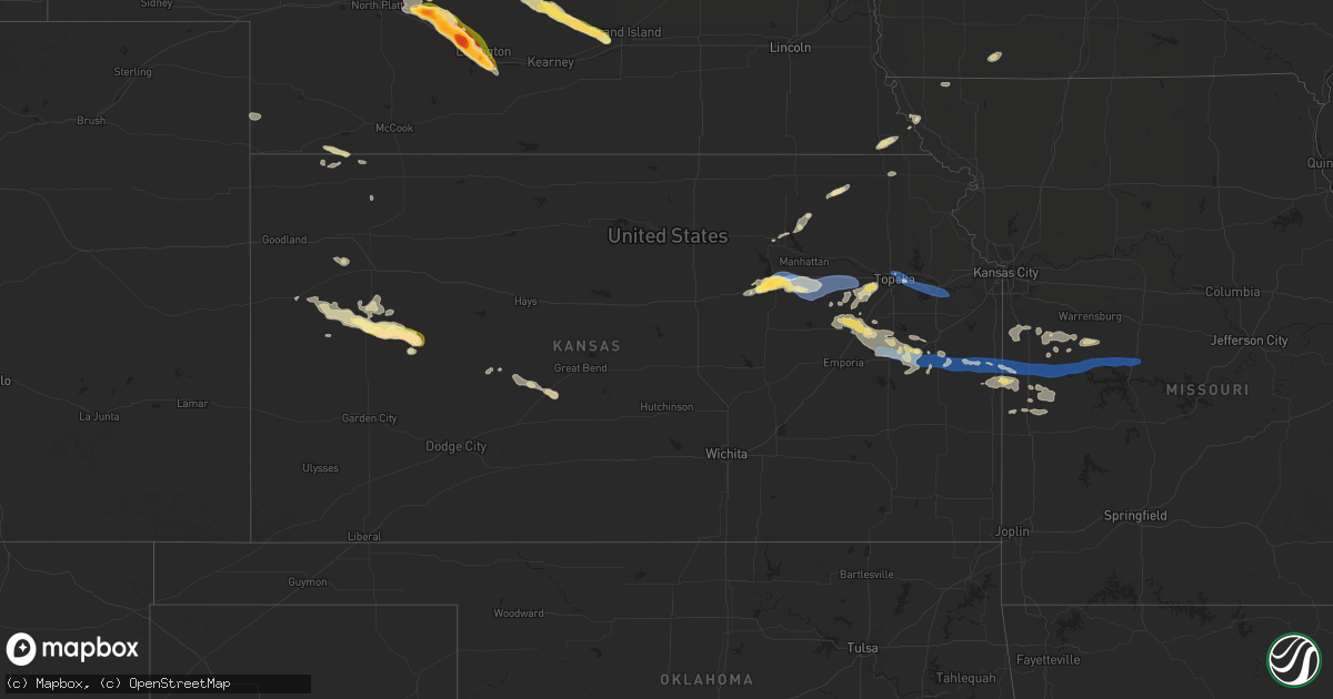 Hail map in Kansas on June 28, 2024