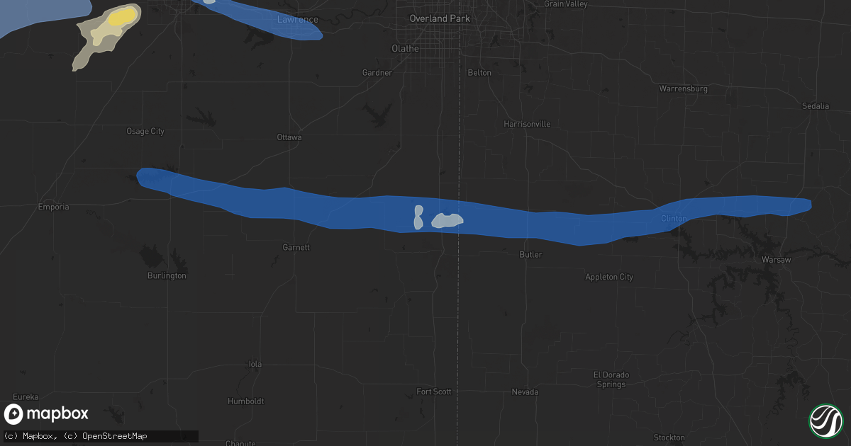Hail map in La Cygne, KS on June 28, 2024