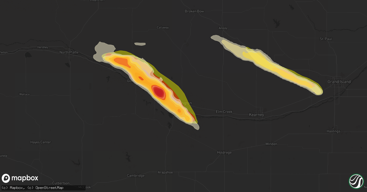Hail map in Lexington, NE on June 28, 2024