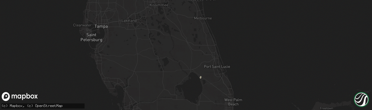 Hail map in Okeechobee, FL on June 28, 2024