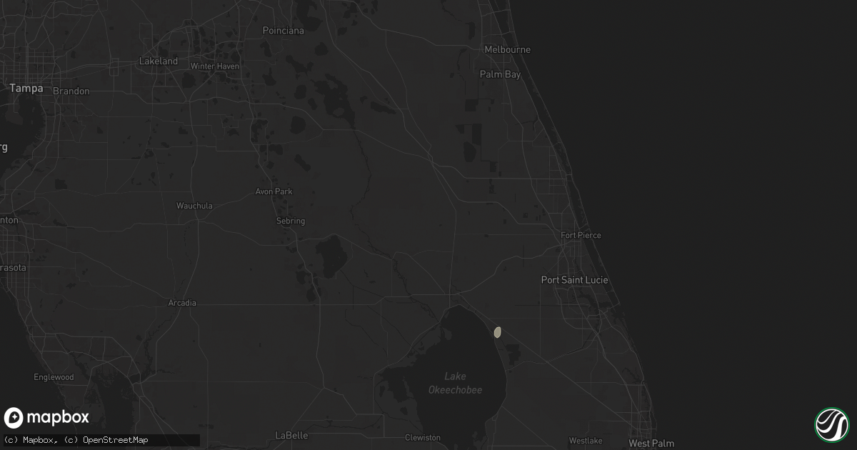 Hail map in Okeechobee, FL on June 28, 2024