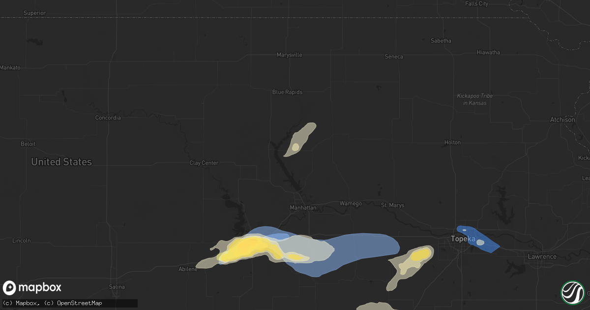 Hail map in Olsburg, KS on June 28, 2024