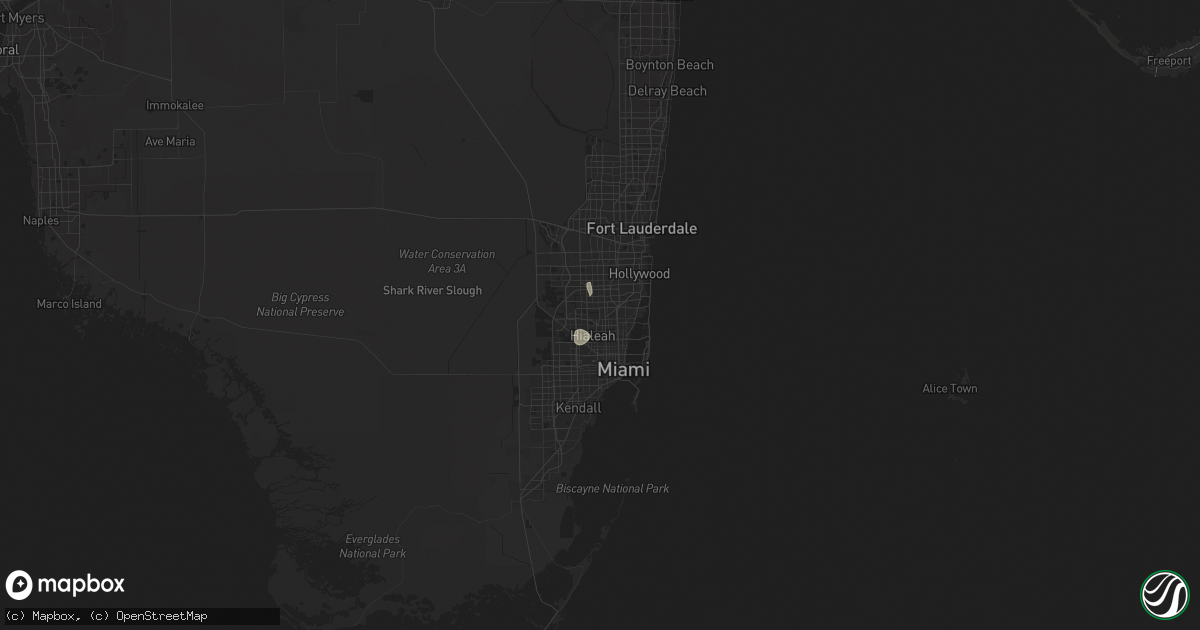 Hail map in Opa Locka, FL on June 28, 2024