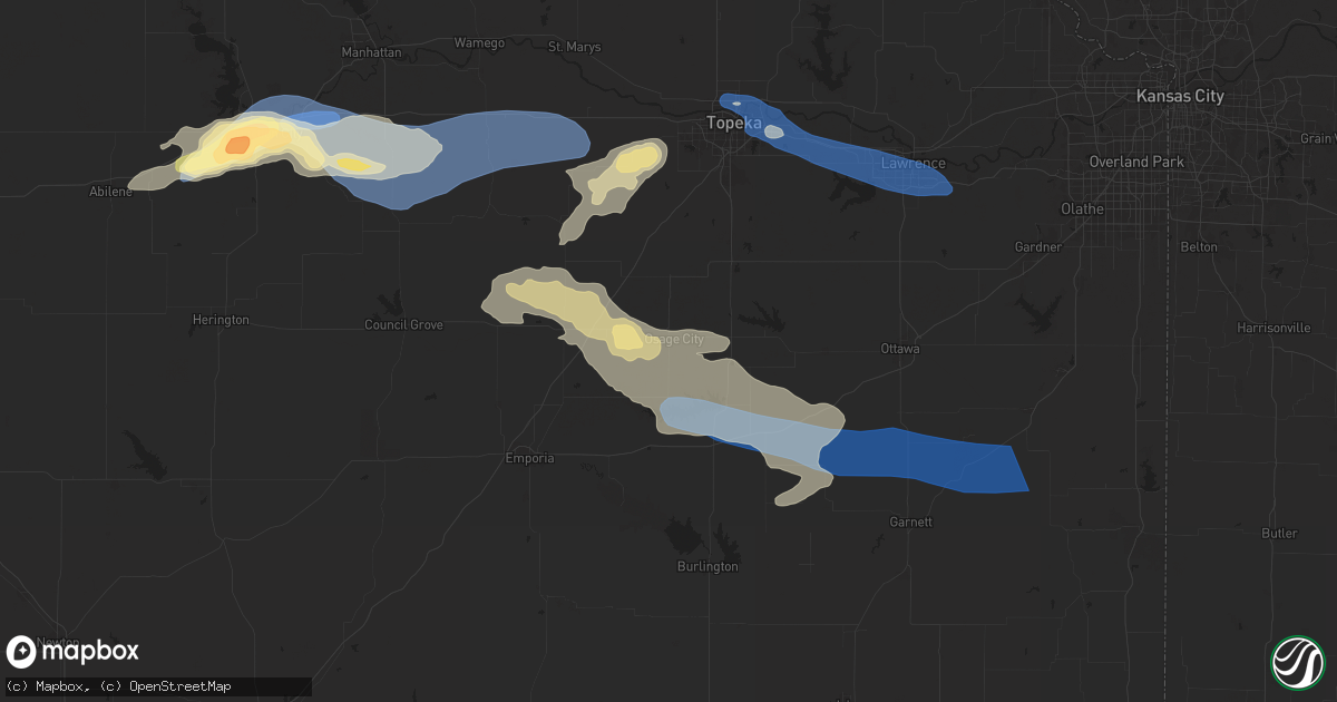 Hail map in Osage City, KS on June 28, 2024
