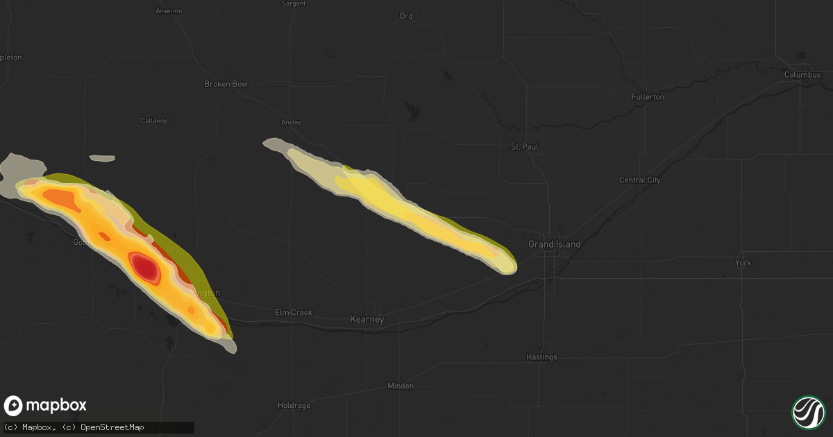 Hail map in Ravenna, NE on June 28, 2024
