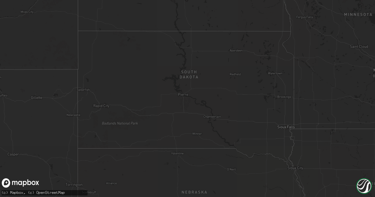 Hail map in South Dakota on June 28, 2024