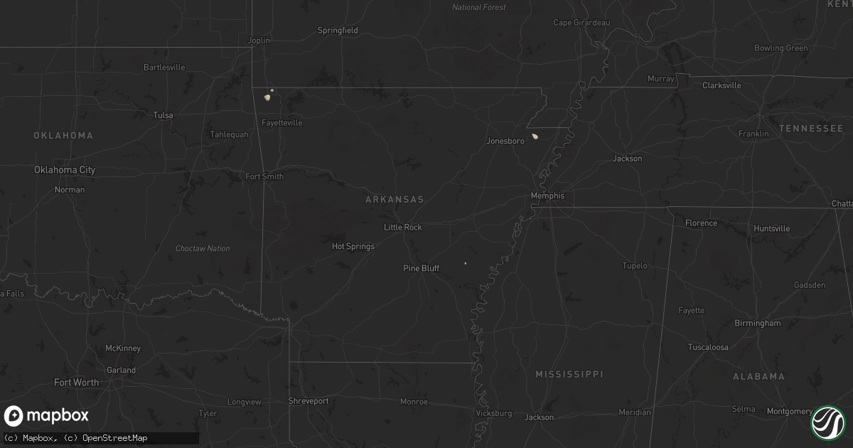 Hail map in Arkansas on June 28, 2025