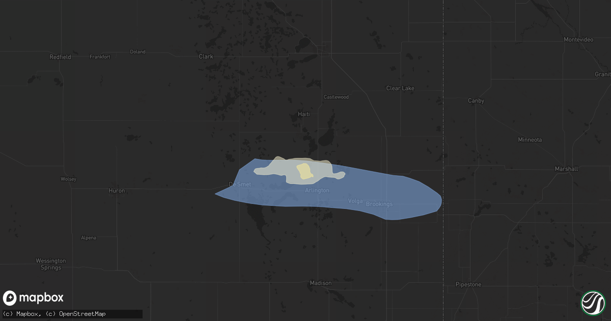 Hail map in Badger, SD on June 28, 2025