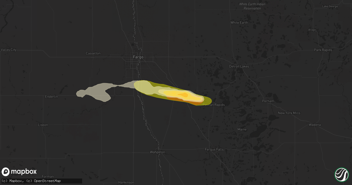 Hail map in Barnesville, MN on June 28, 2025