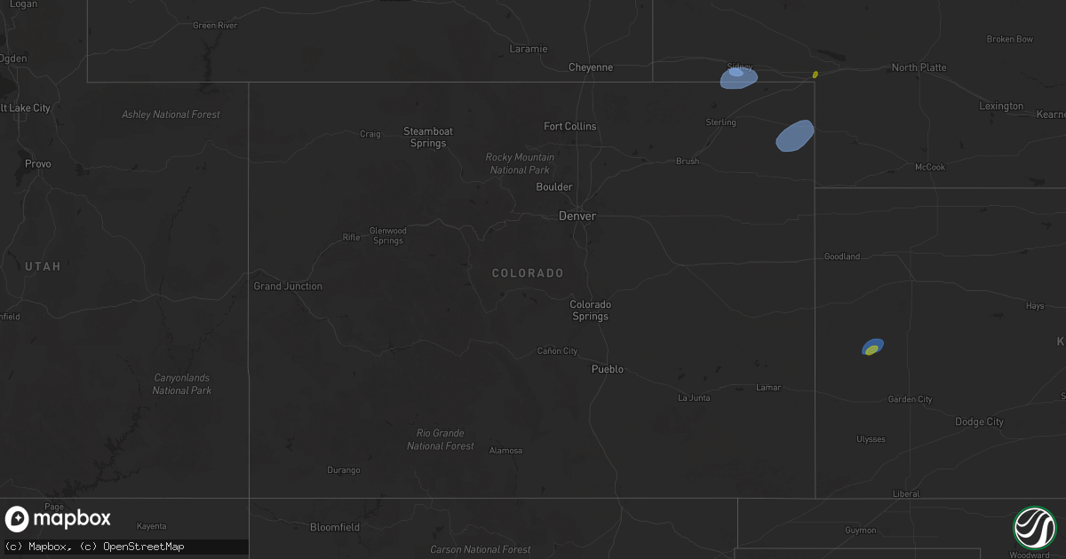 Hail map in Colorado on June 28, 2025