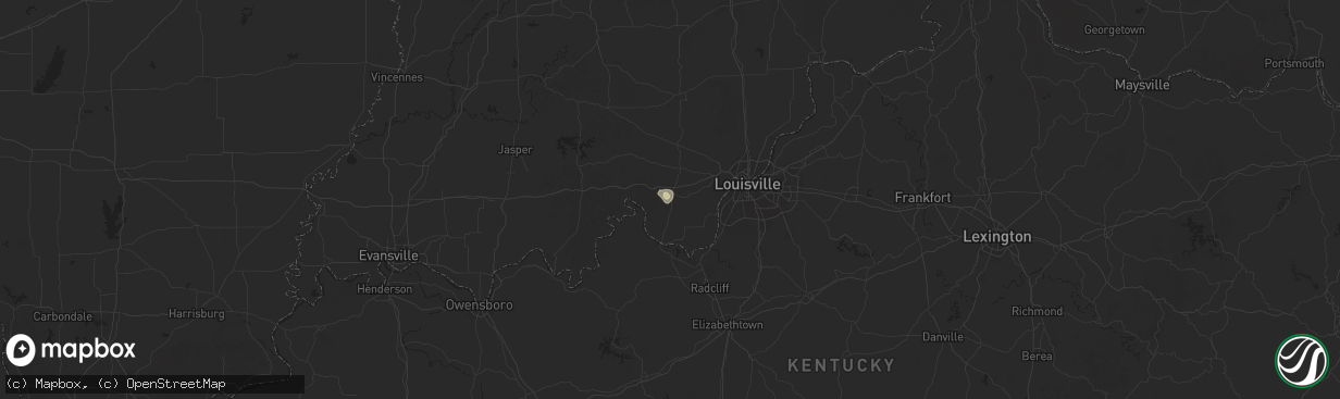 Hail map in Corydon, IN on June 28, 2025
