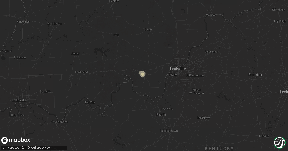 Hail map in Corydon, IN on June 28, 2025