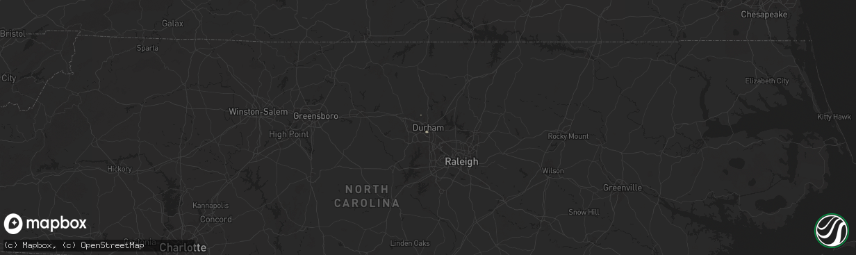 Hail map in Durham, NC on June 28, 2025