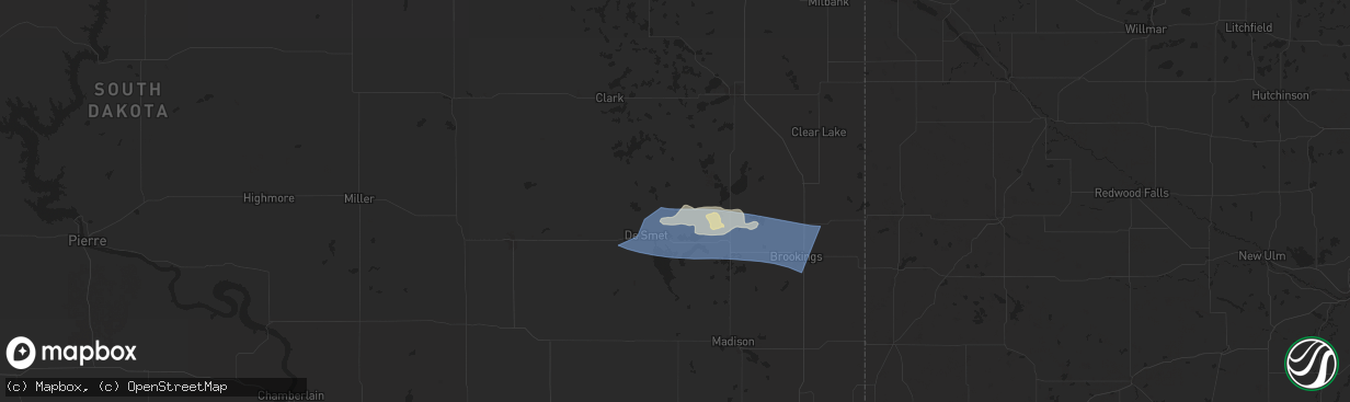 Hail map in Erwin, SD on June 28, 2025