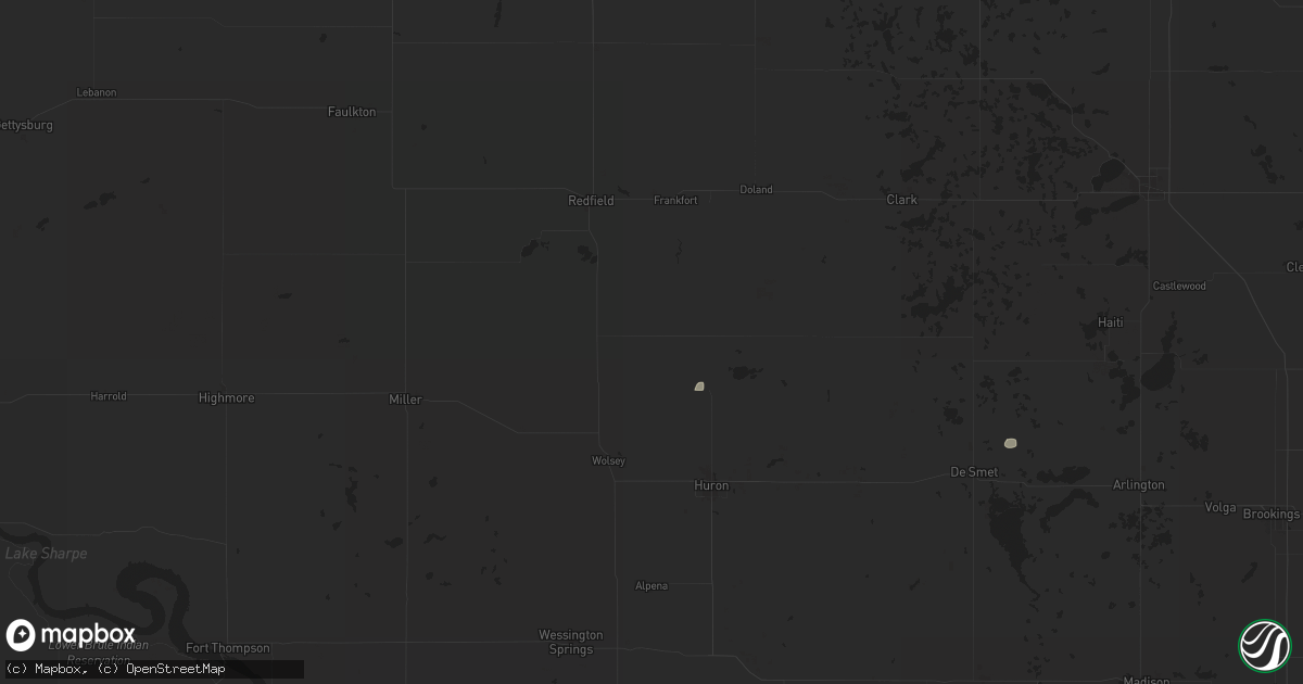 Hail map in Hitchcock, SD on June 28, 2025