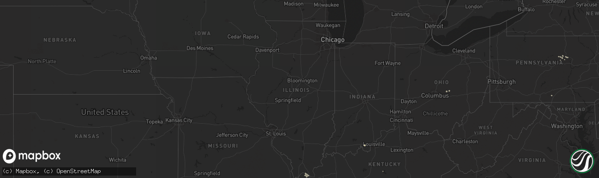 Hail map in Illinois on June 28, 2025