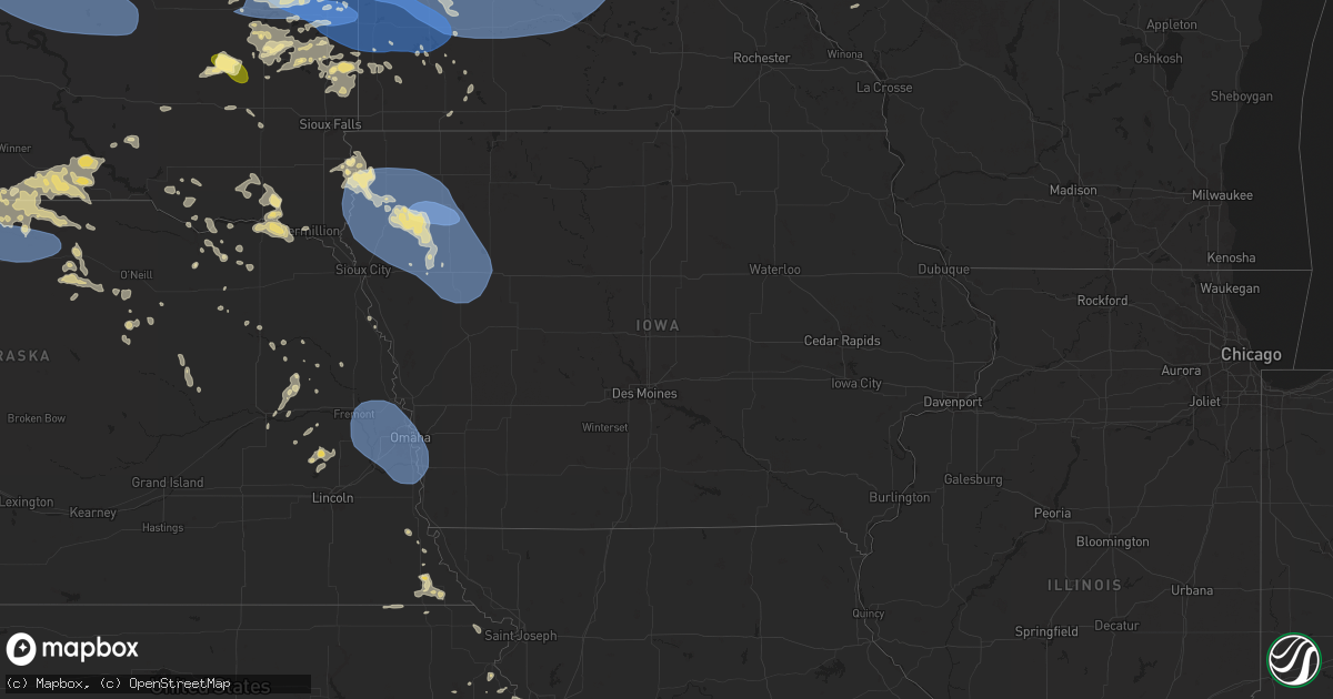 Hail map in Iowa on June 28, 2025