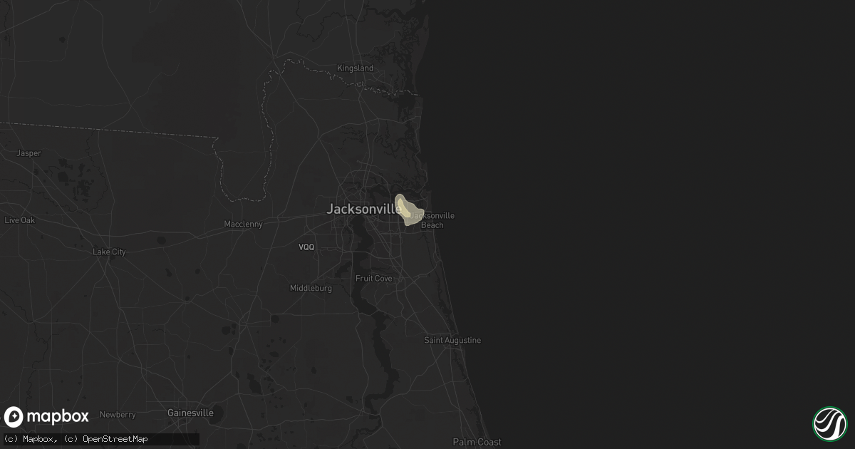 Hail map in Jacksonville Beach, FL on June 28, 2025