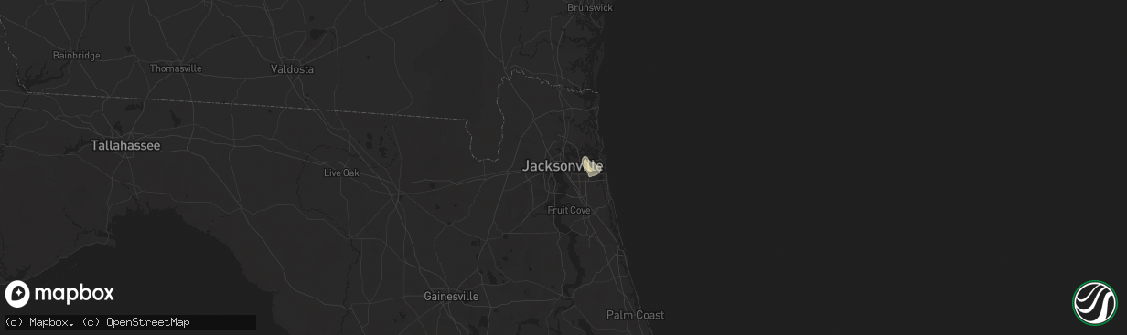 Hail map in Jacksonville, FL on June 28, 2025