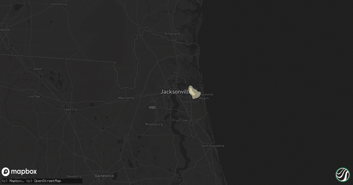 Hail map in Jacksonville, FL on June 28, 2025