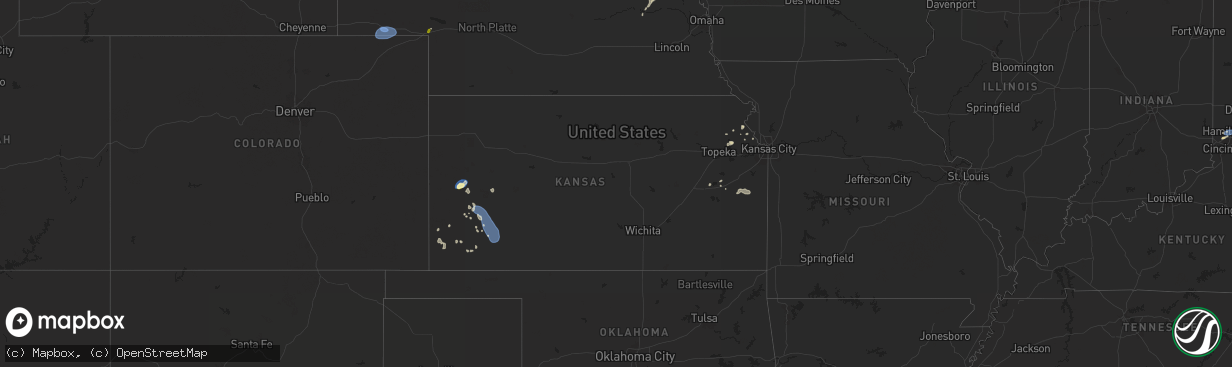 Hail map in Kansas on June 28, 2025