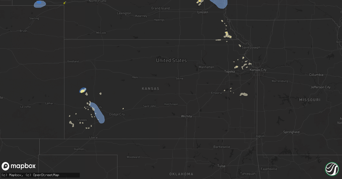Hail map in Kansas on June 28, 2025