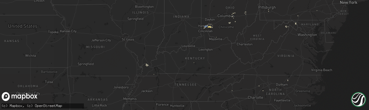 Hail map in Kentucky on June 28, 2025