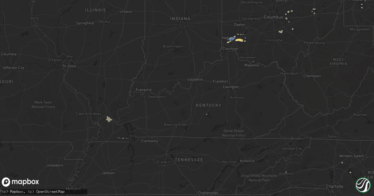 Hail map in Kentucky on June 28, 2025