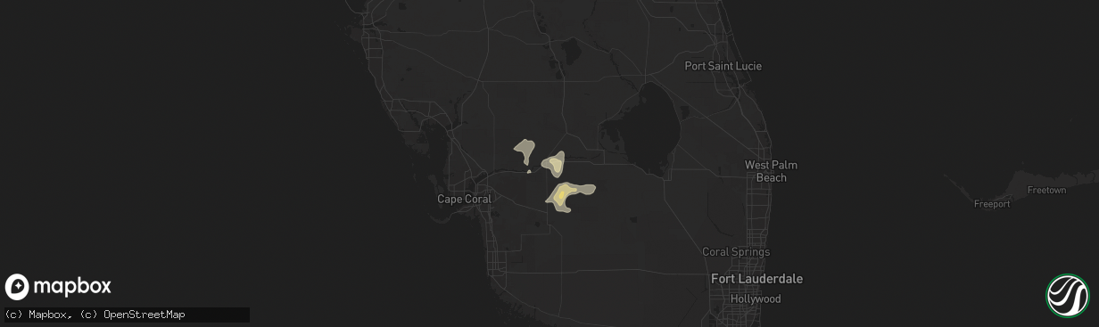 Hail map in Labelle, FL on June 28, 2025
