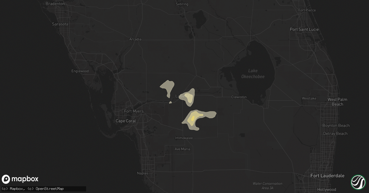 Hail map in Labelle, FL on June 28, 2025