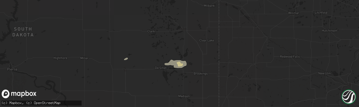 Hail map in Lake Norden, SD on June 28, 2025