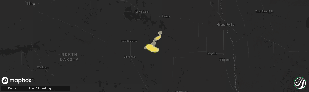 Hail map in Mchenry, ND on June 28, 2025