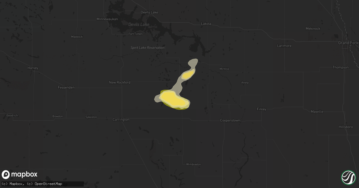 Hail map in Mchenry, ND on June 28, 2025