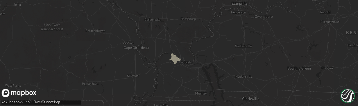 Hail map in Metropolis, IL on June 28, 2025