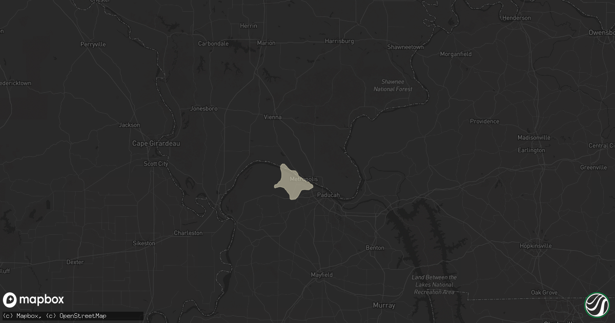 Hail map in Metropolis, IL on June 28, 2025