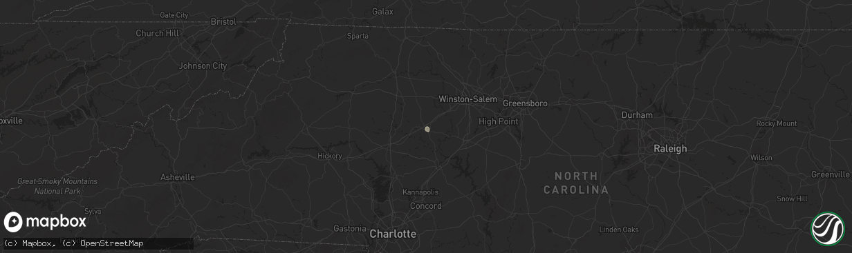Hail map in Mocksville, NC on June 28, 2025