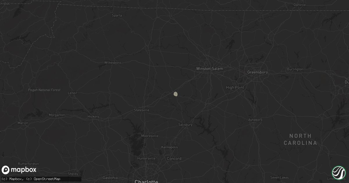 Hail map in Mocksville, NC on June 28, 2025