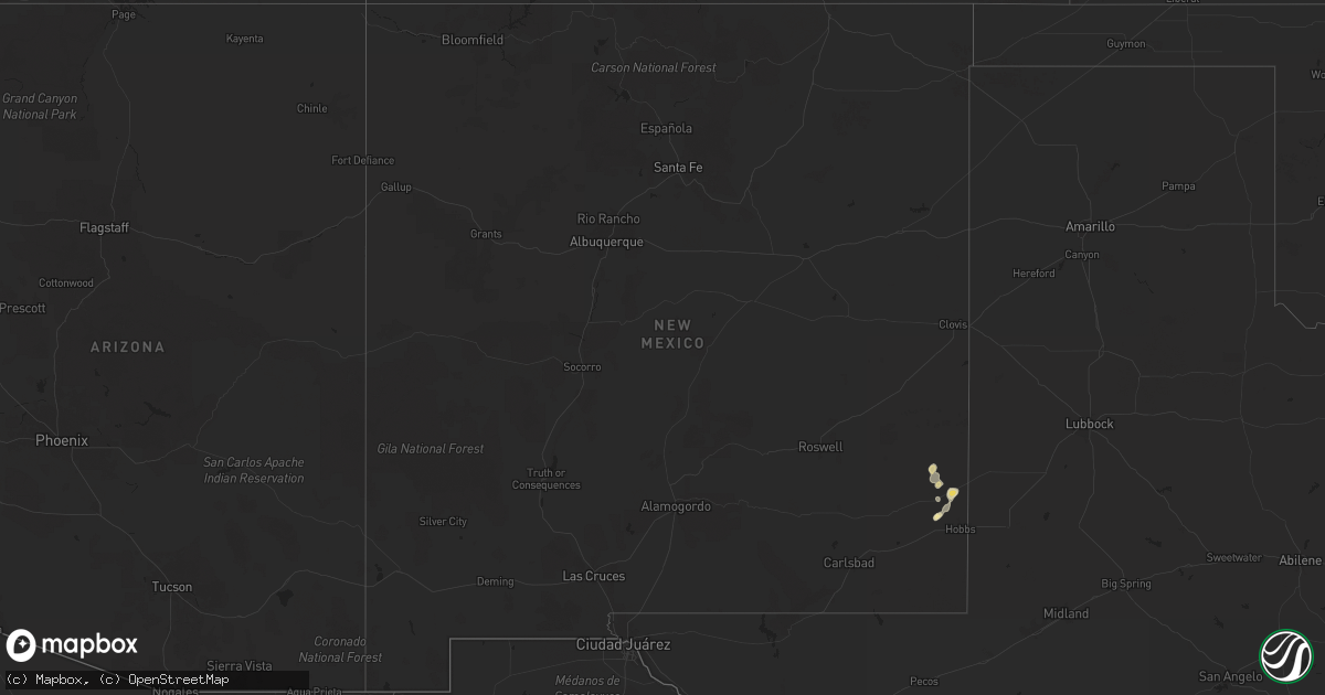 Hail map in New Mexico on June 28, 2025